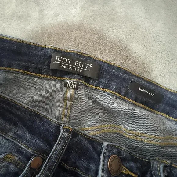 Judy Blue Skinny Jeans 7/28 High Rise Dark Wash Stretch Style JB88527 - Picture 5 of 9